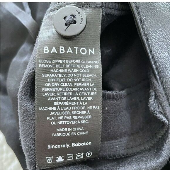 Aritzia Babaton Command Black Faux Leather Ankle Pants size 8 - Picture 7 of 8